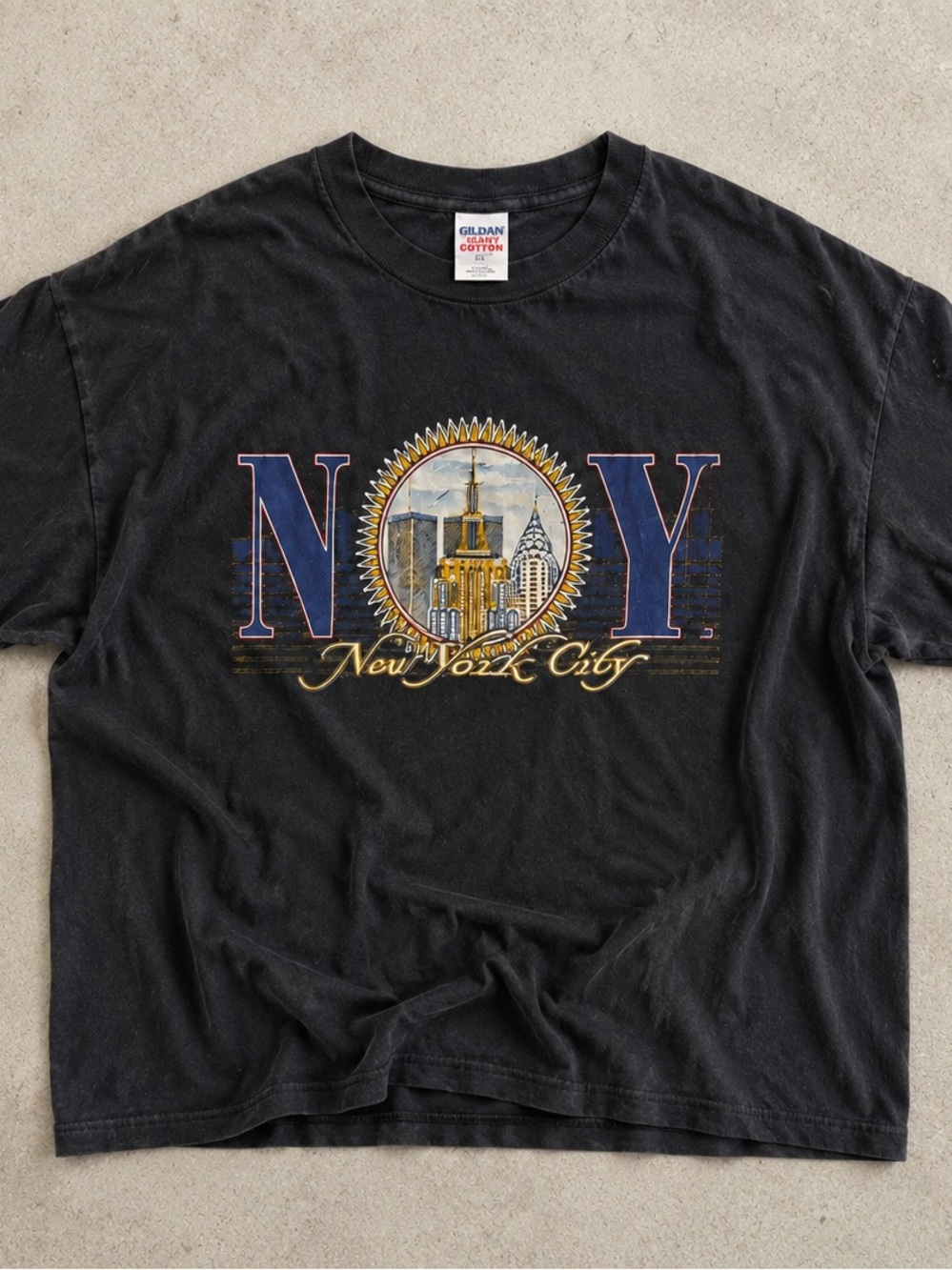 Gildan Black New York City Skyline Graphic Tee